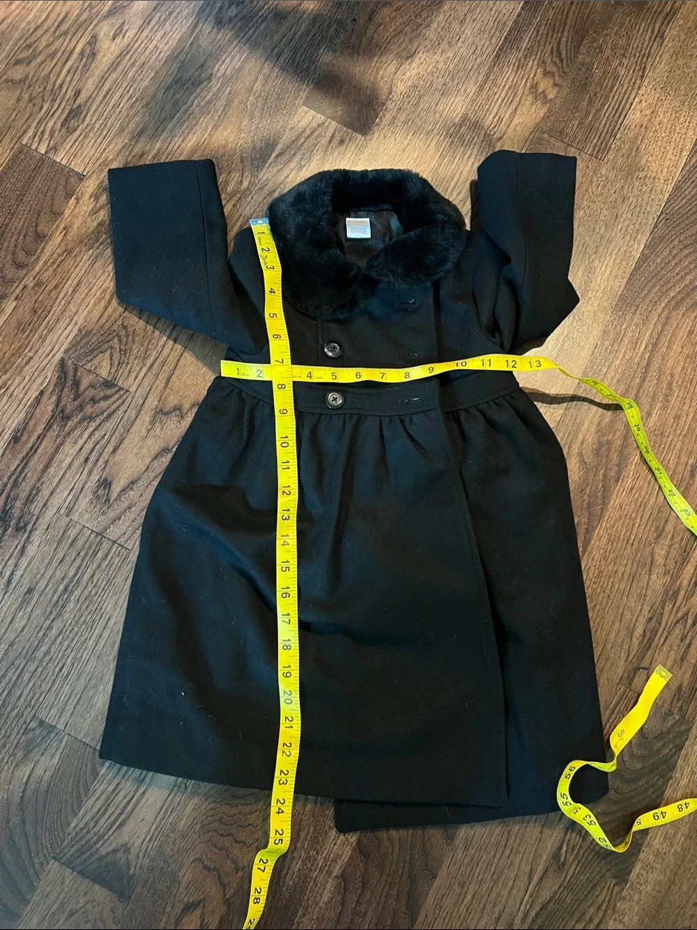 Gymboree Classic Black Faux-Fur Collar Dress Coat